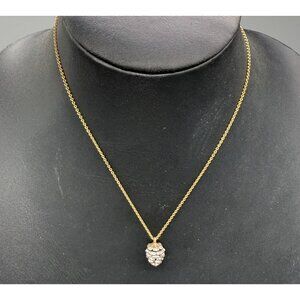 Gold-Toned Banana Republic Pinecone Pendant Necklace With Crystal Accents